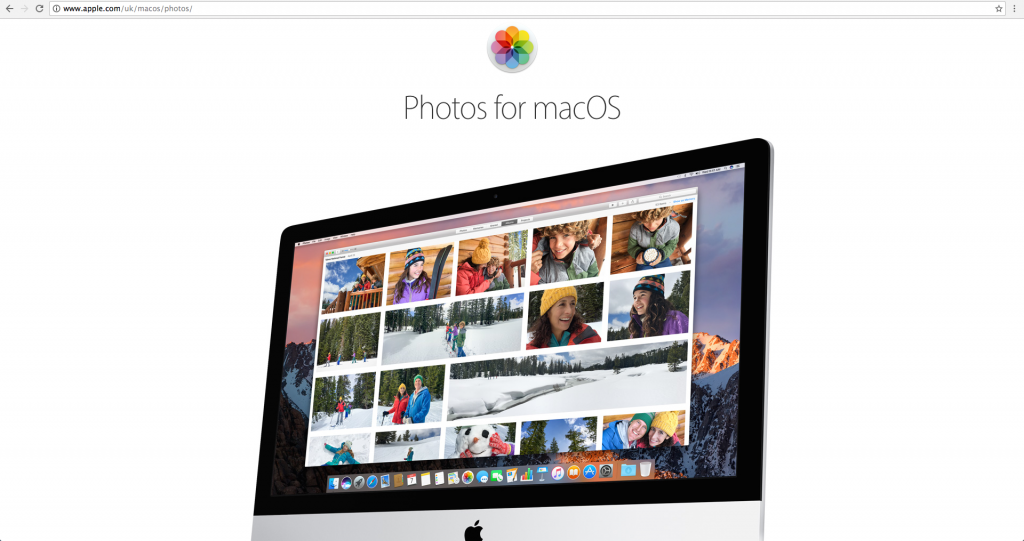 Screenshot of Photos for macOS, a photo editing software